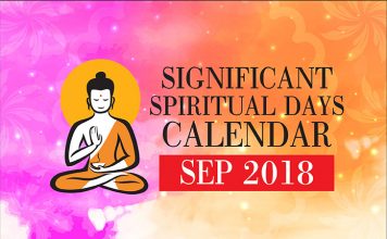 Significant Spiritual Days for September 2018