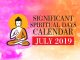 Significant Spiritual Days for July 2019