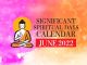 Significant Spiritual Days for June 2022