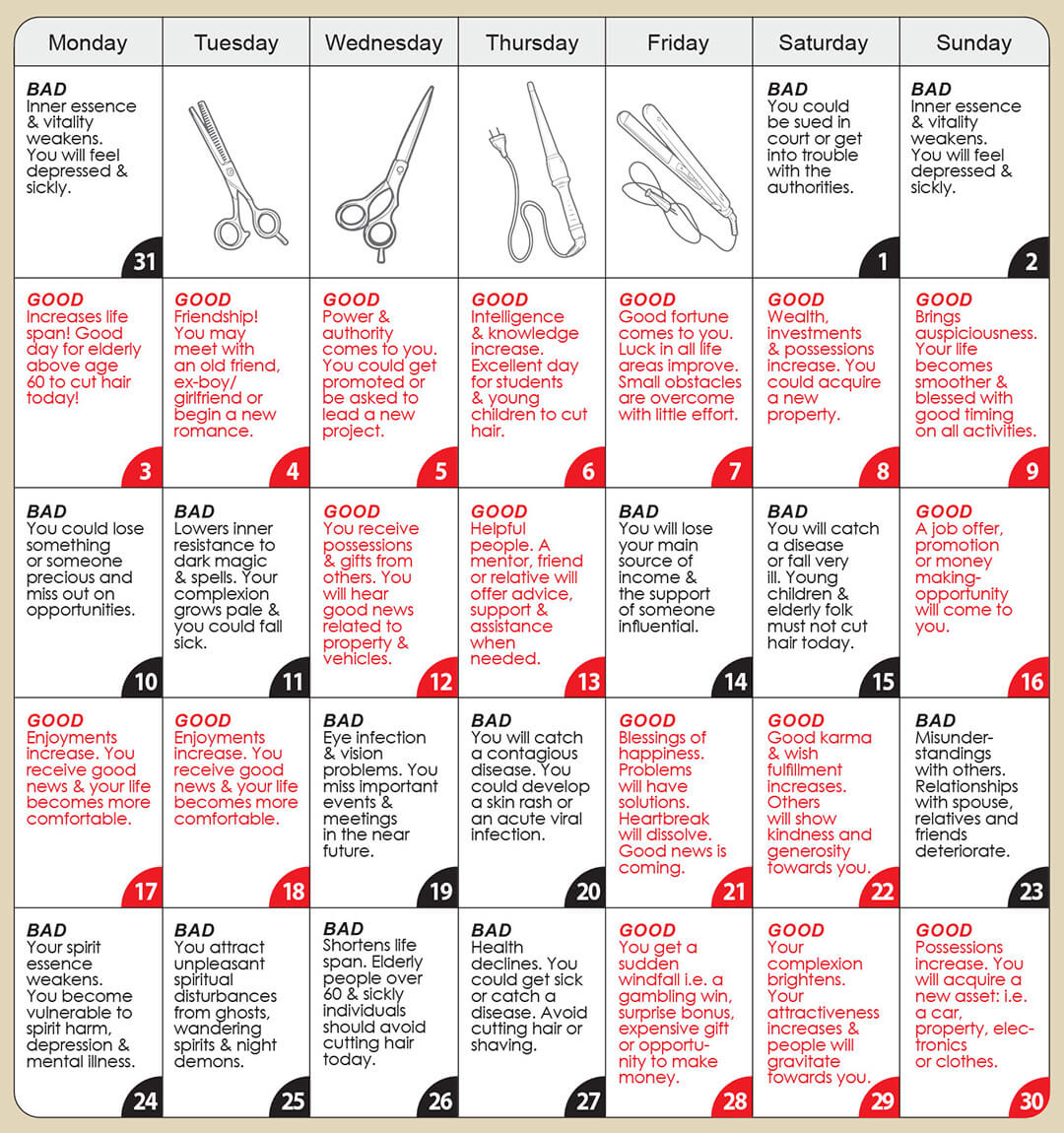 Good & Bad Days to Cut Hair for October 2022 - WOFS.com Good & Bad Days to Cut Hair for October 2022 - WOFS.com