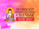 Significant Spiritual Days for March 2023