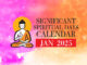 Significant Spiritual Days for January 2025