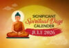 Significant Spiritual Days for July 2026