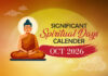 Significant Spiritual Days for October 2026